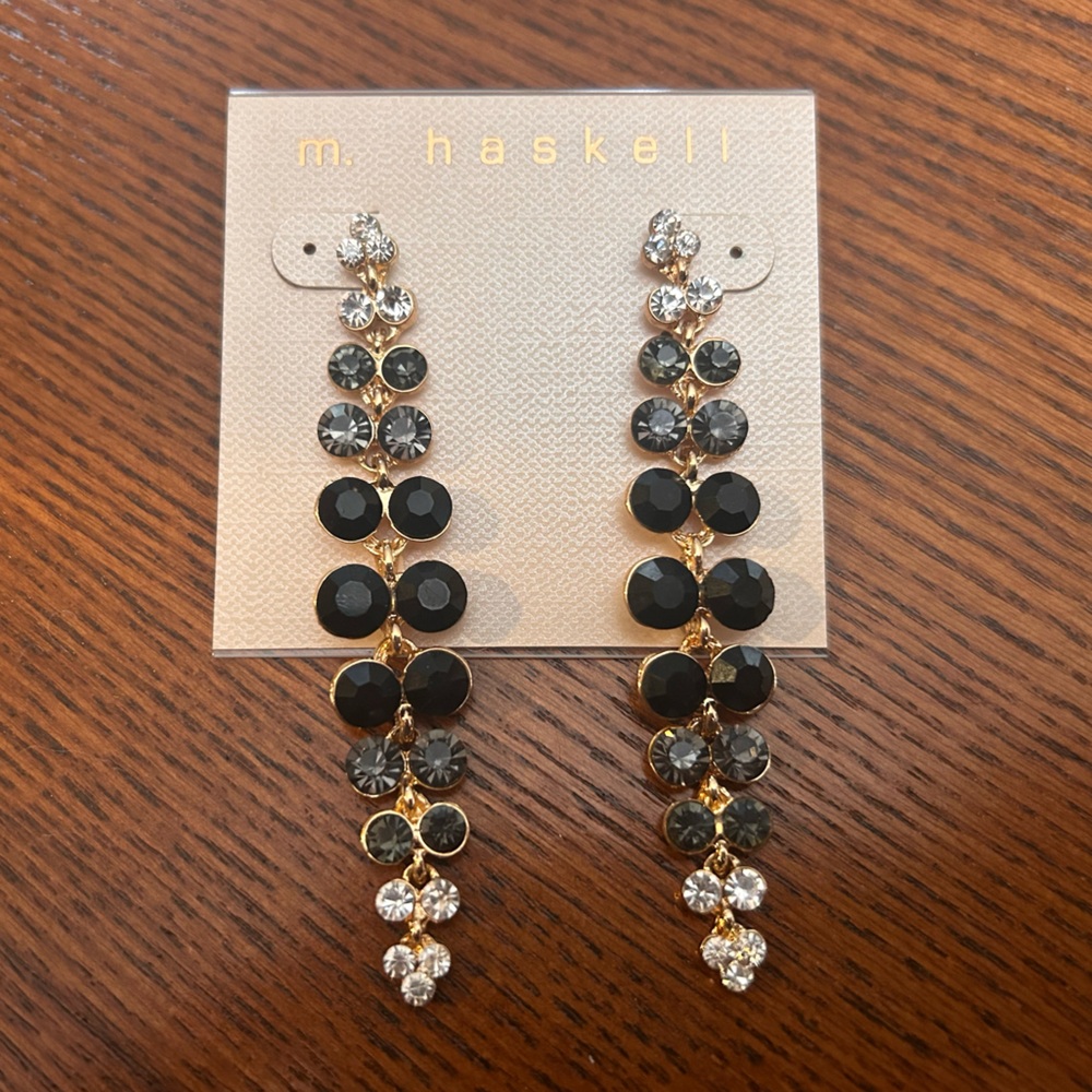 White-Black Ombré Earrings (M. Haskell)